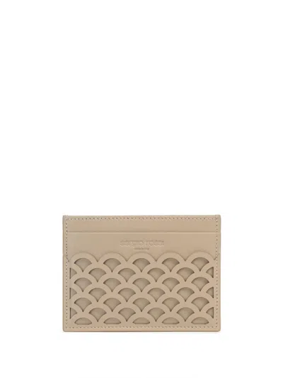 Sergio Rossi Sr Mermaid Leather Wallet In Neutrals