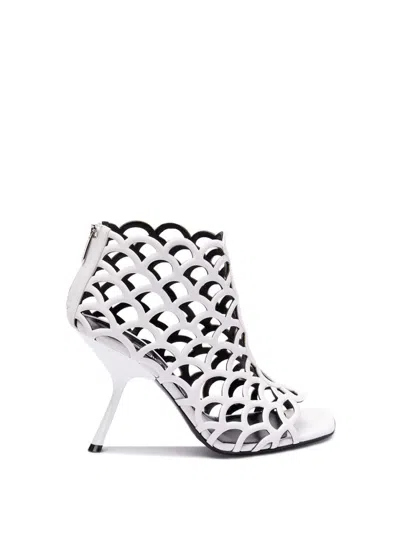 Sergio Rossi `sr Mermaid` Sandal Boots In White