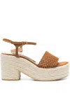 Sergio Rossi 85mm Perforated Heeled Espadrilles
