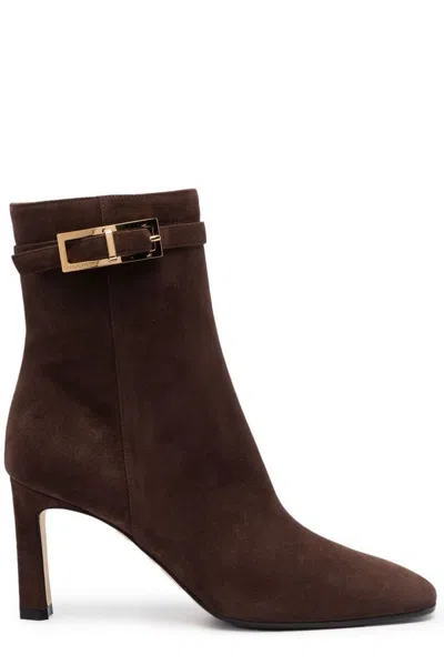 Sergio Rossi Sr Nora Ankle Boots In Brown