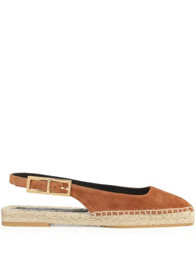 Sergio Rossi Sr Nora Suede Slingback Espadrilles In Brown