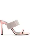 Sergio Rossi Sr Paris 95mm Rhinestone-embellished Leather Sandals In Pink