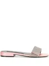 Sergio Rossi Sr Paris Crystal-embellished Mules In Pink