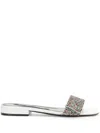 Sergio Rossi Sr Paris Rhinestone-embellished Leather Sandals In White