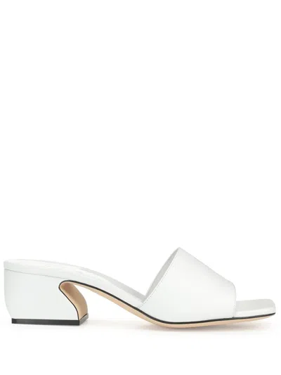 Sergio Rossi Sr Rossi 45mm Leather Mules In White