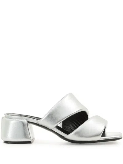 Sergio Rossi Sr Spongy 45mm Mules In Silver