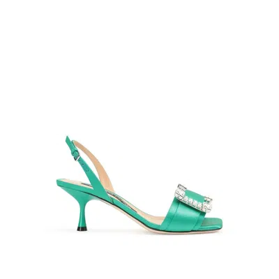 SERGIO ROSSI SR TWENTY 060 SATIN SANDALS