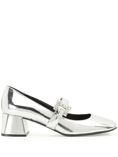 Sergio Rossi Sr Twenty 45mm Leather Pumps In Silver