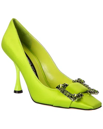 Sergio Rossi Sr Twenty 90 Satin Pump In Green