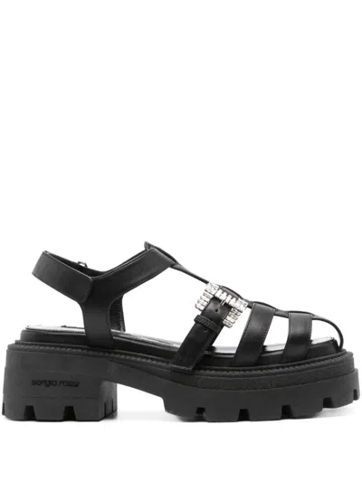 Sergio Rossi Sr Twenty Buckle Sandals In Black