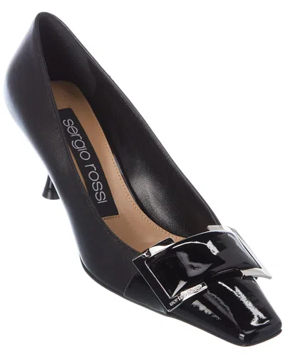 Sergio Rossi Sr Twenty Buckled Leather Pump In Black