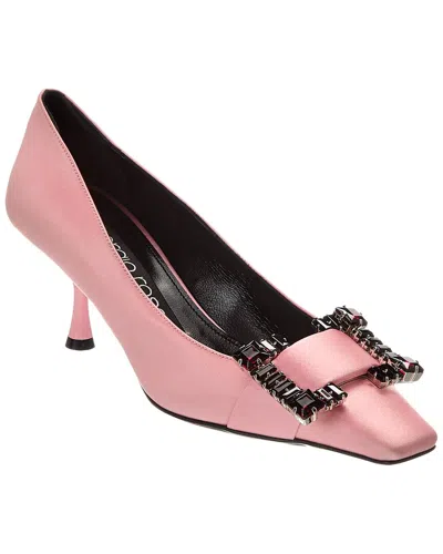 Sergio Rossi Sr Twenty Satin Pump In Pink