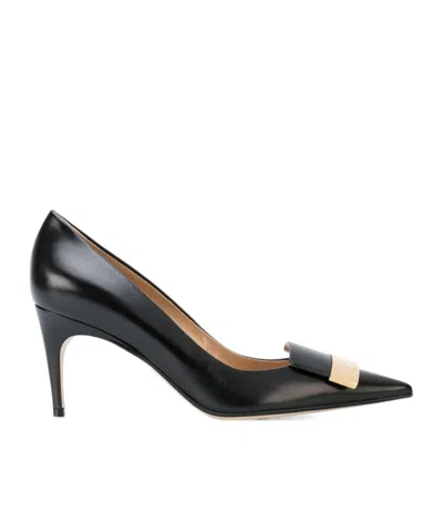 SERGIO ROSSI SR1 BUCKLE POINTED HIGH HEELS