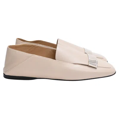Sergio Rossi Sr1 Convertible Loafers In Beige Lamb Leather In Black