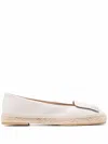 Sergio Rossi Sr1 Flat Leather Espadrilles In Grau