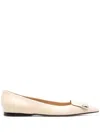 Sergio Rossi Sr1 Flat Leather Pumps In Neutrals