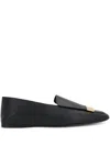 Sergio Rossi Square Toe Slip-on Loafers In Black