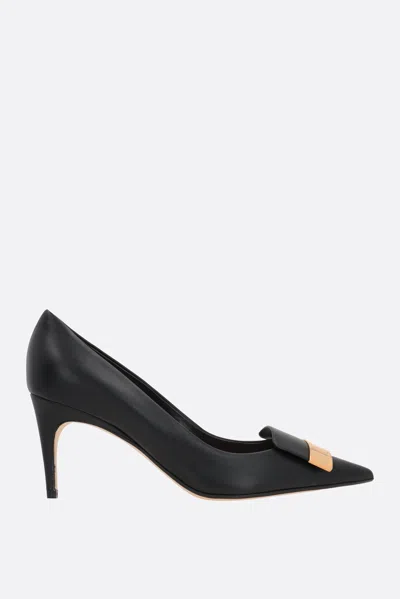 Sergio Rossi Sr1 Buckle Pointed High Heels In Black