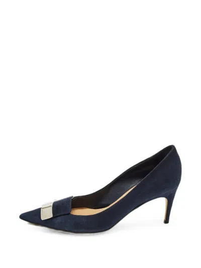Pre-owned Sergio Rossi Sr1 Pointed-toe Pumps In Blue