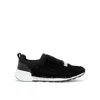 Sergio Rossi Luxury Sr1 Running Sneakers With Textured Fringe In Black