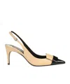 Sergio Rossi Beige Sr1 Slingback Heels In Nude