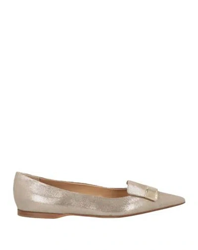 Sergio Rossi Sr1 Woman Ballet Flats Gold Size 7 Leather