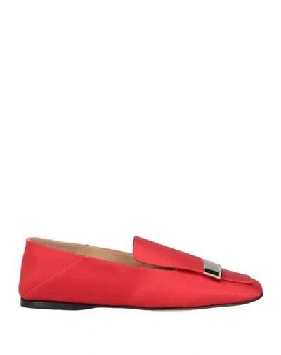 Sergio Rossi Sr1 Woman Loafers Red Size 7 Textile Fibers