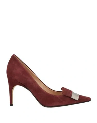 Sergio Rossi Sr1 Woman Pumps Burgundy Size 5 Leather