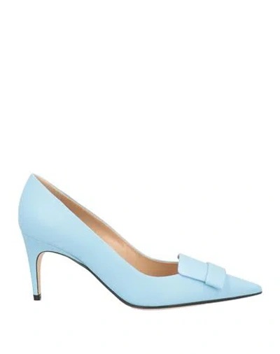 Sergio Rossi Sr1 Woman Pumps Light Blue Size 8 Leather