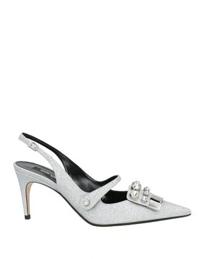 Sergio Rossi Sr1 Woman Pumps Silver Size 12 Textile Fibers