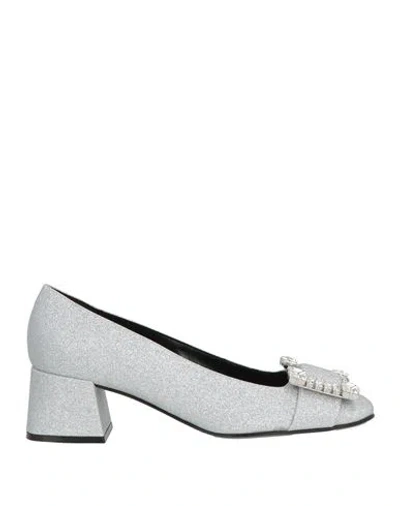 Sergio Rossi Sr1 Woman Pumps Silver Size 8 Textile Fibers