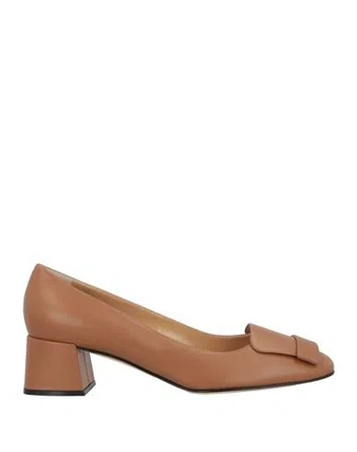 Sergio Rossi Sr1 Woman Pumps Tan Size 8 Leather In Brown