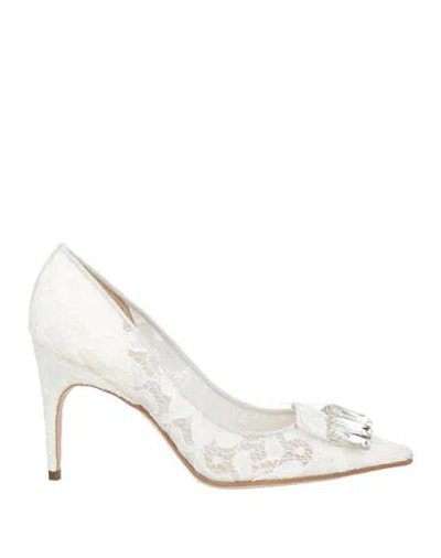 Sergio Rossi Sr1 Woman Pumps White Size 8 Textile Fibers In Multi