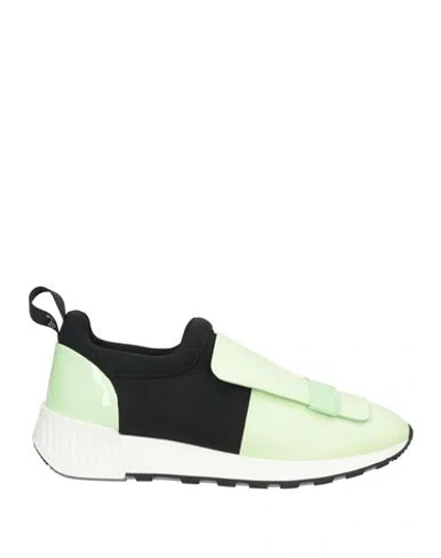 Sergio Rossi Sr1 Woman Sneakers Light Green Size 5 Leather, Textile Fibers