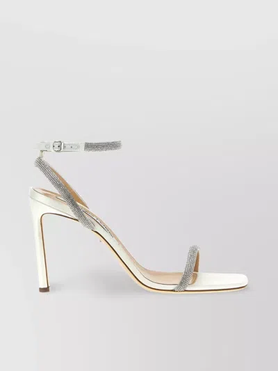 Sergio Rossi Strappy Wedding Sandals Square Toe In Metallic