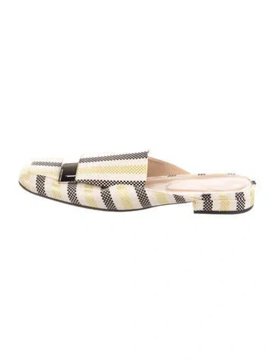 Pre-owned Sergio Rossi Striped Mules In Multicolor