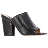 Sergio Rossi Studded Chunky Heels In Black Leather In Black