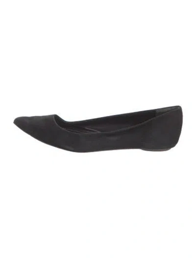 Pre-owned Sergio Rossi Suede Ballet Flats In Black