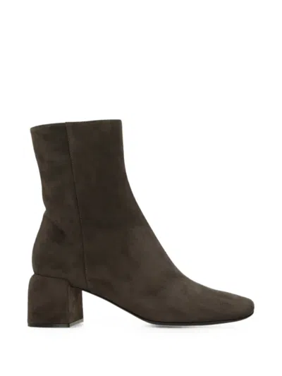 Sergio Rossi Suede Block-heel Ankle Boots In Animal Print