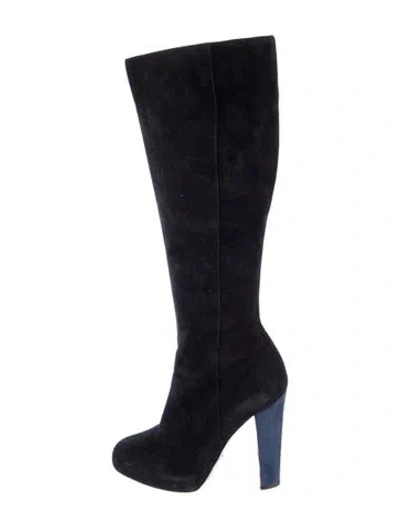Pre-owned Sergio Rossi Suede Boots In Black