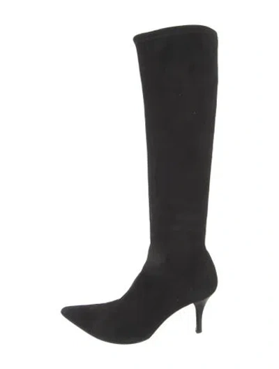 Pre-owned Sergio Rossi Suede Boots In Black