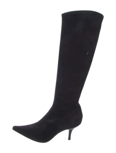 Pre-owned Sergio Rossi Suede Boots In Black