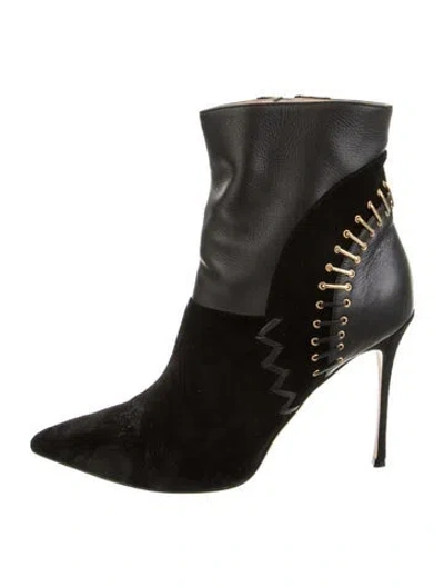 Pre-owned Sergio Rossi Suede Boots In Black