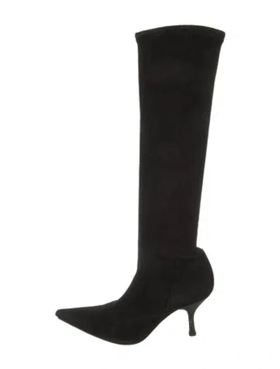 Pre-owned Sergio Rossi Suede Boots In Black
