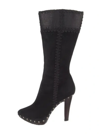 Pre-owned Sergio Rossi Suede Boots In Black