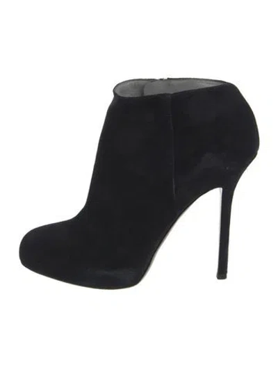 Pre-owned Sergio Rossi Suede Boots In Black