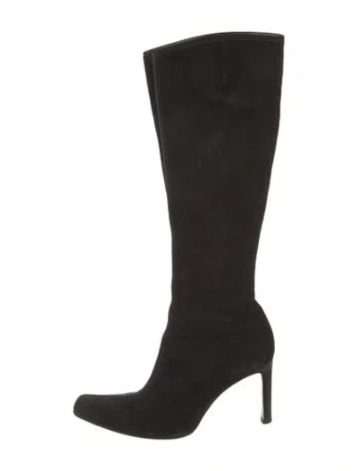 Pre-owned Sergio Rossi Suede Boots In Black