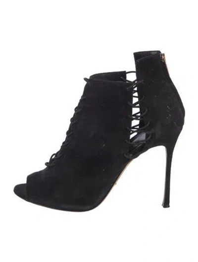 Pre-owned Sergio Rossi Suede Boots In Black