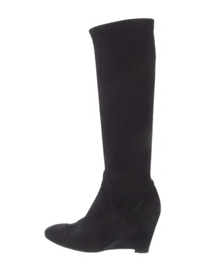 Pre-owned Sergio Rossi Suede Boots In Blue