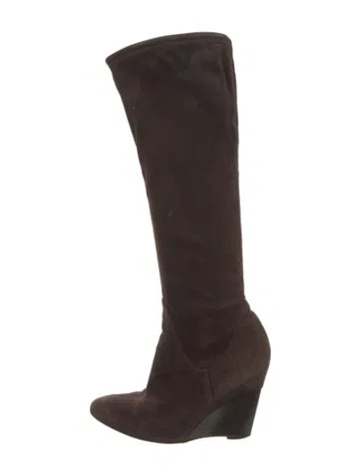 Pre-owned Sergio Rossi Suede Boots In Brown